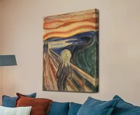 The Scream by Edvard Munch reproduced as a canvas wall print