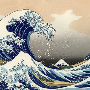 Hokusai canvas prints - Japanese woodblock wave wall art